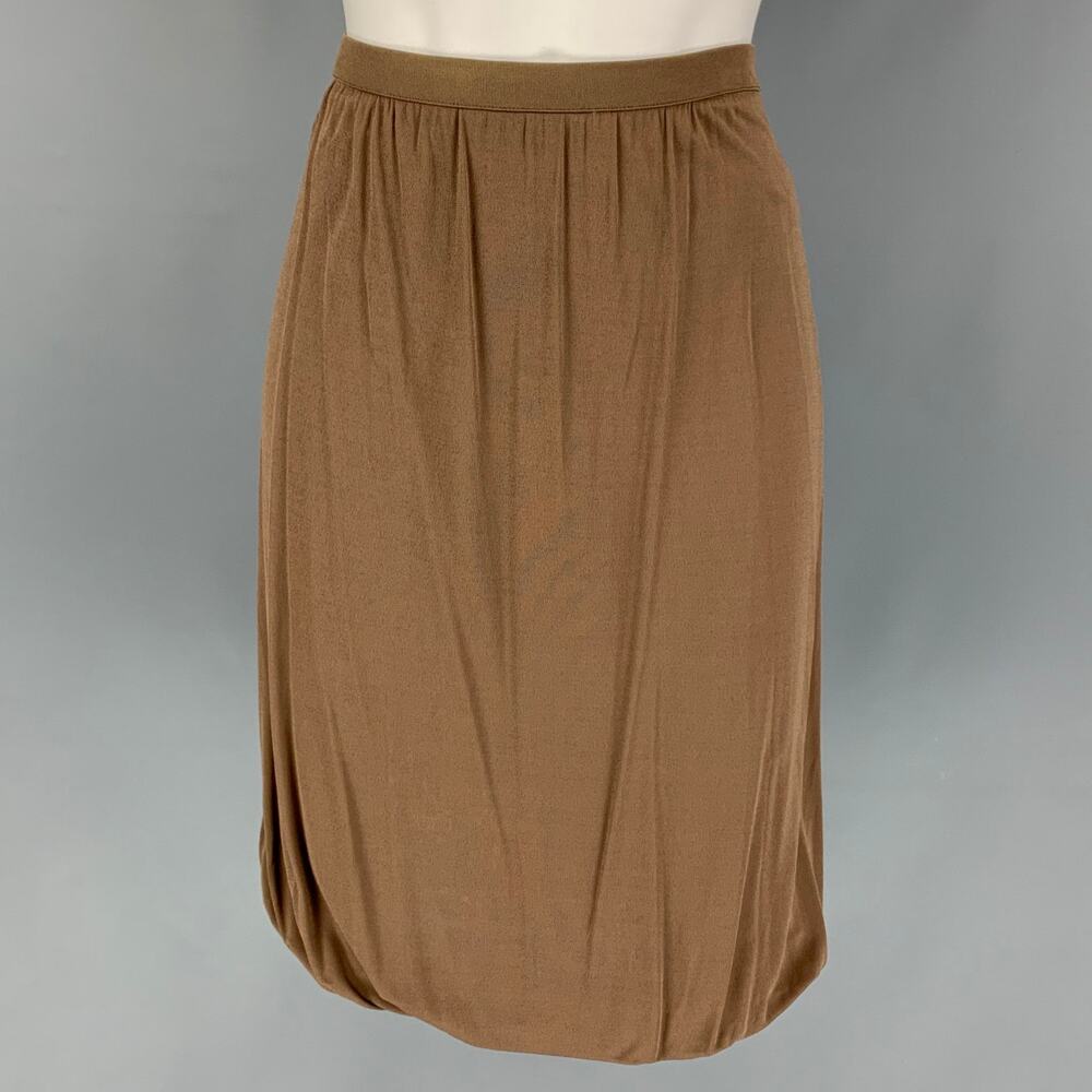 MISSONI Size 2 Taupe Rayon Bubble Hem Skirt